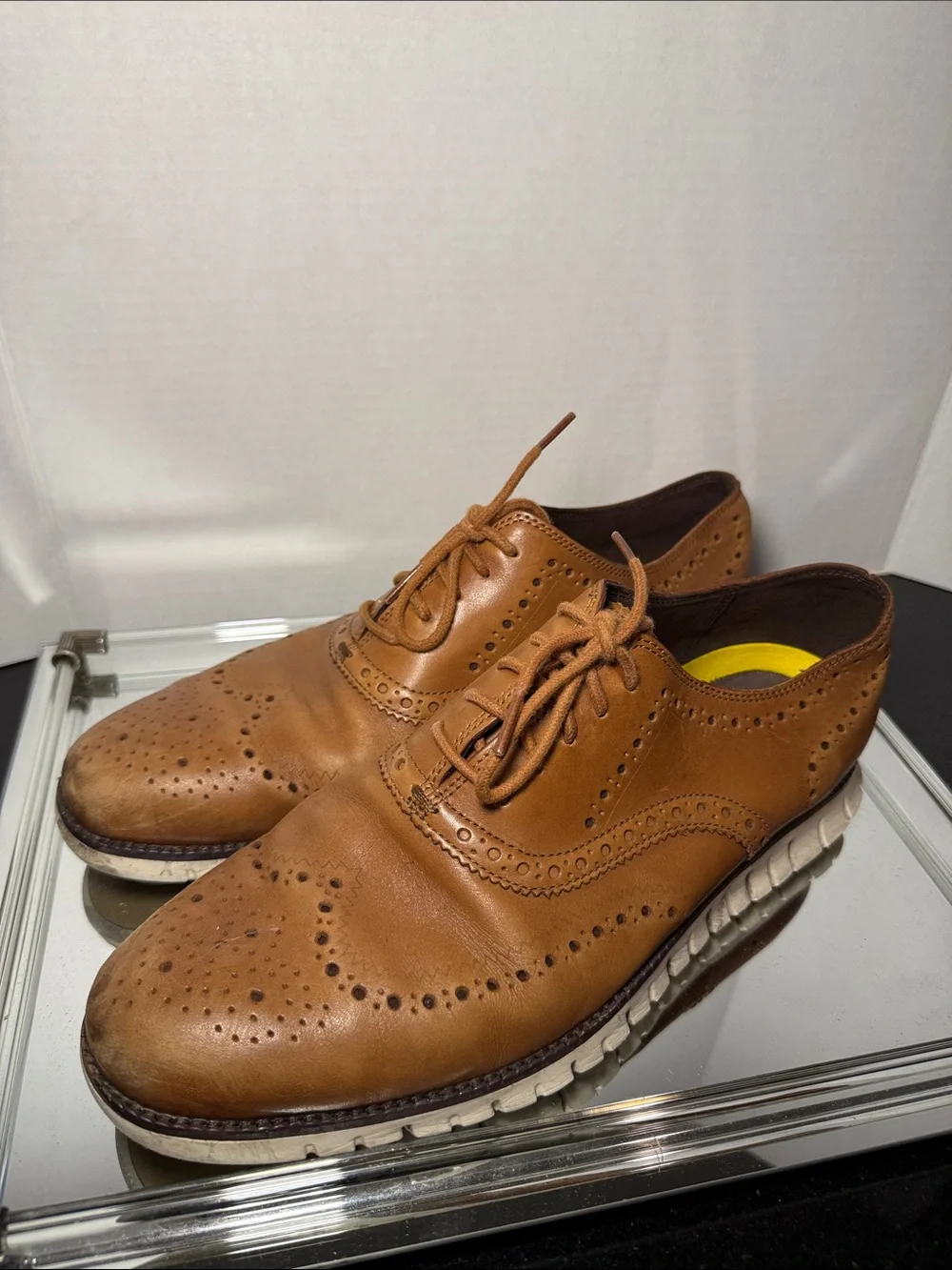 Cole Haan ZeroGrand Wingtip Oxford Brown Leather Men’s Dress Shoes Size 12